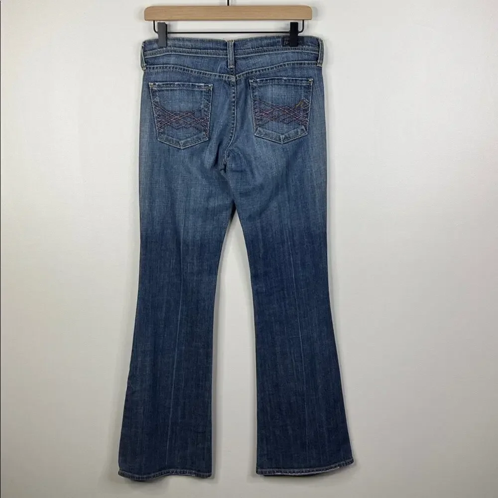 Citizens of Humanity Naomi Low Rise Flare Jeans 27 Blue Distressed Y2K Stretch